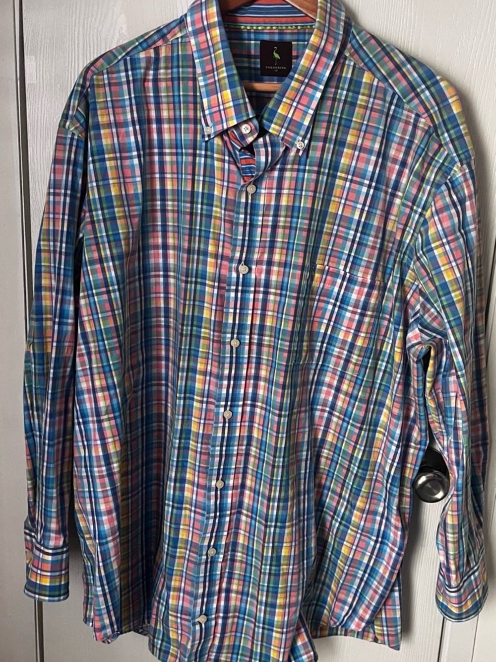 Tailorbyrd Pastel Plaid Button-Down Shirt - Lightweight Men's Shirt 3X